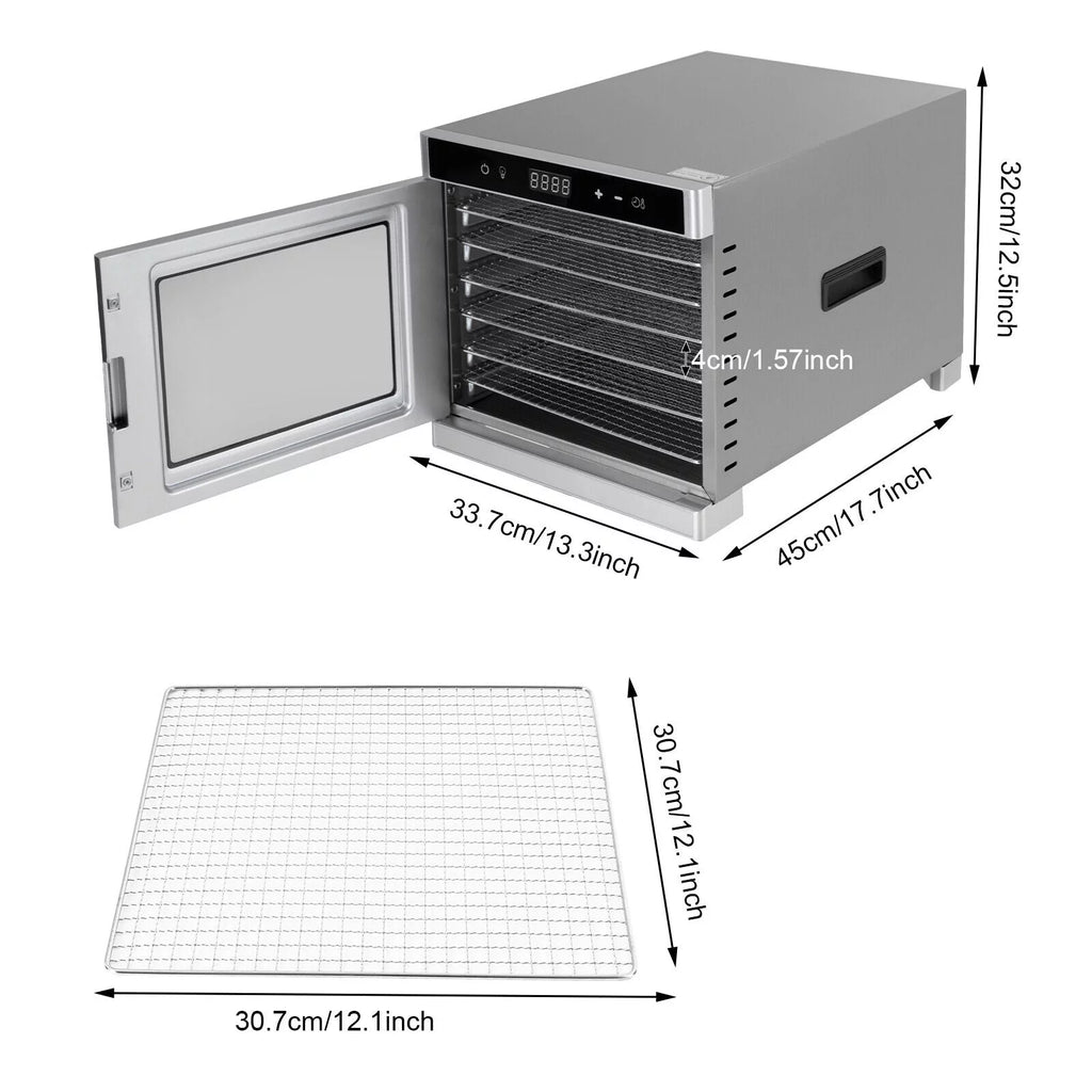 6 Tray Stainless Steel Food Dehydrator 700W I163