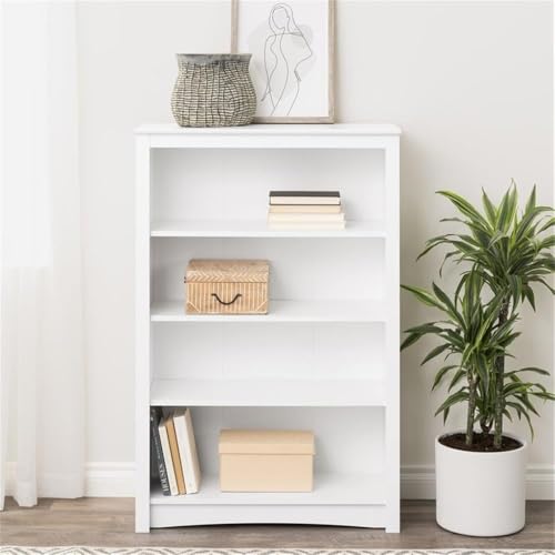 White 6-Tier Bookcase with 2 Adjustable Shelves R859