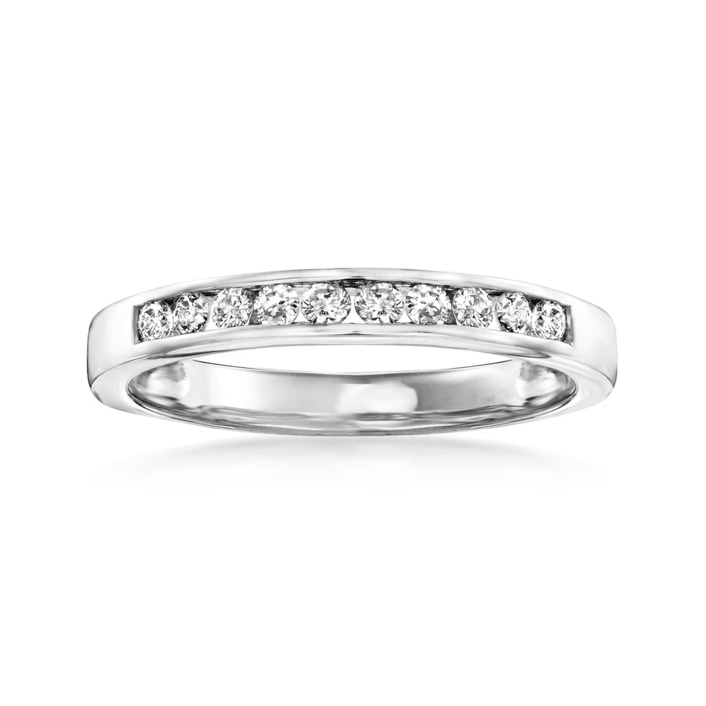 14kt White Gold Diamond Wedding Band O752