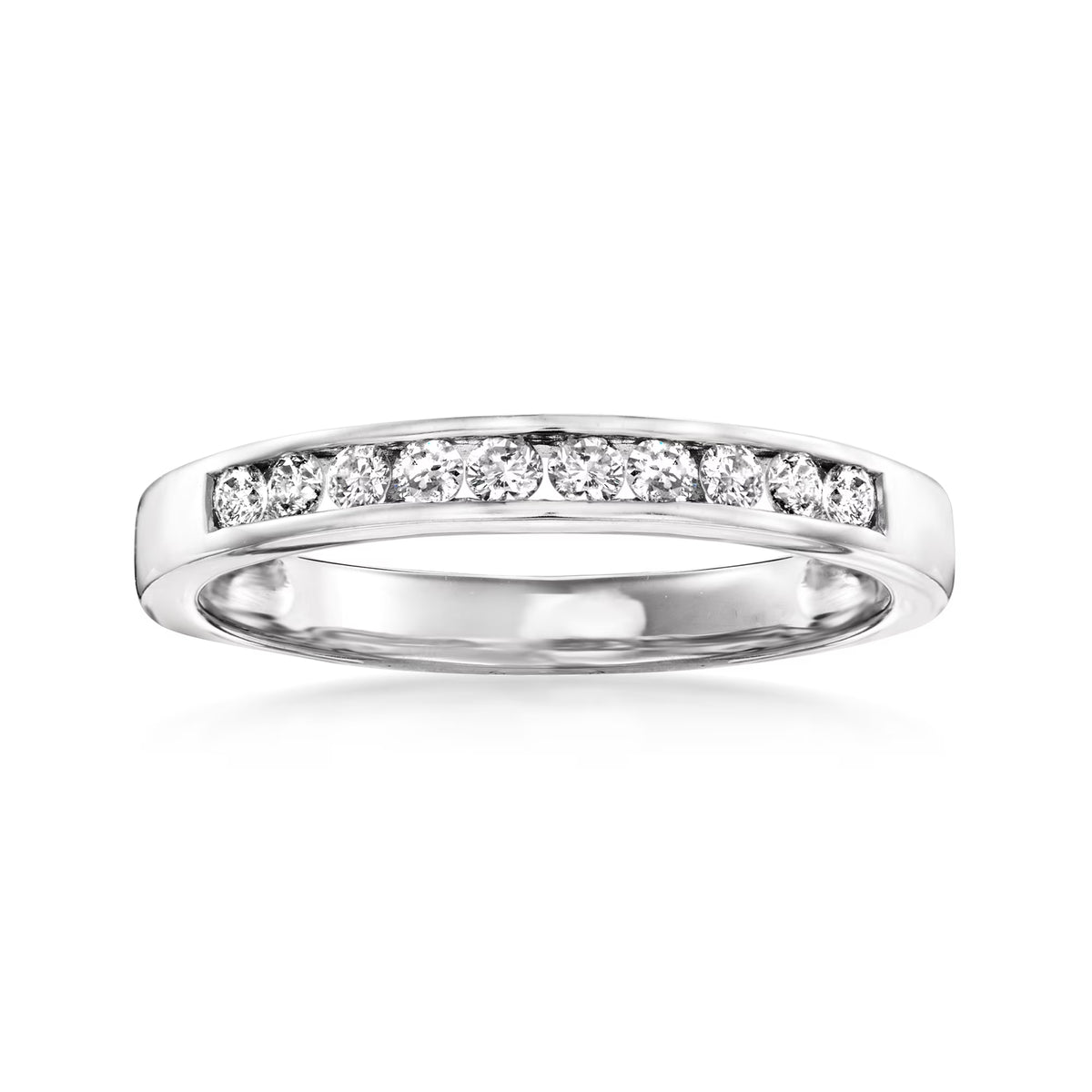 14kt White Gold Diamond Wedding Band O752