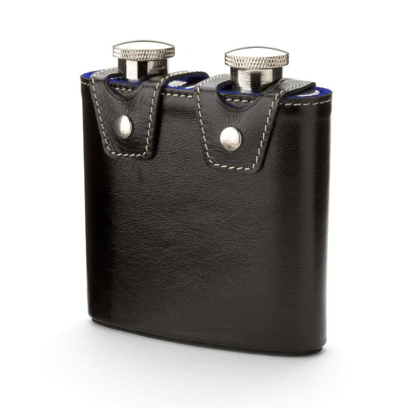 Black Leather Hip Flask K9154