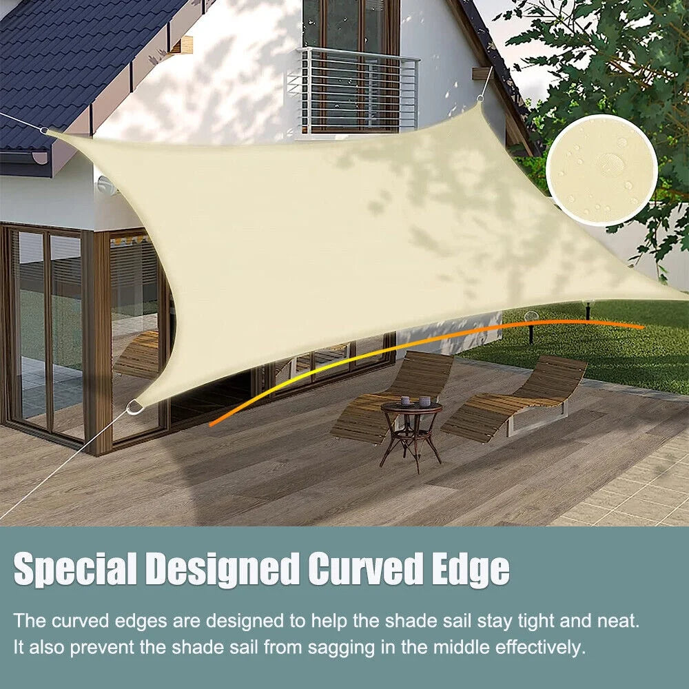 Cream Waterproof Triangle Shade Sail S2981