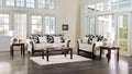 Walnut Light Gray Chenille Sofa and Loveseat Q89591