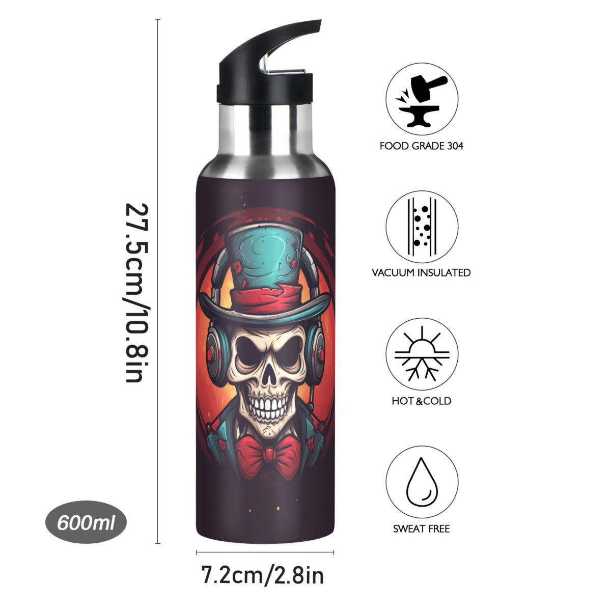 Insulated Stainless Steel Water Bottle with Straw Lid, 20 oz K447