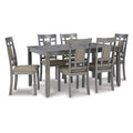 7 Piece Light Gray Wood Dining Table Set H5209
