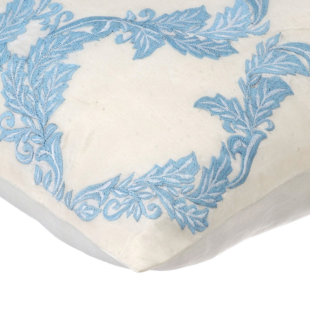 Blue Silk Decorative Pillow Covers 16x16 inch Y835