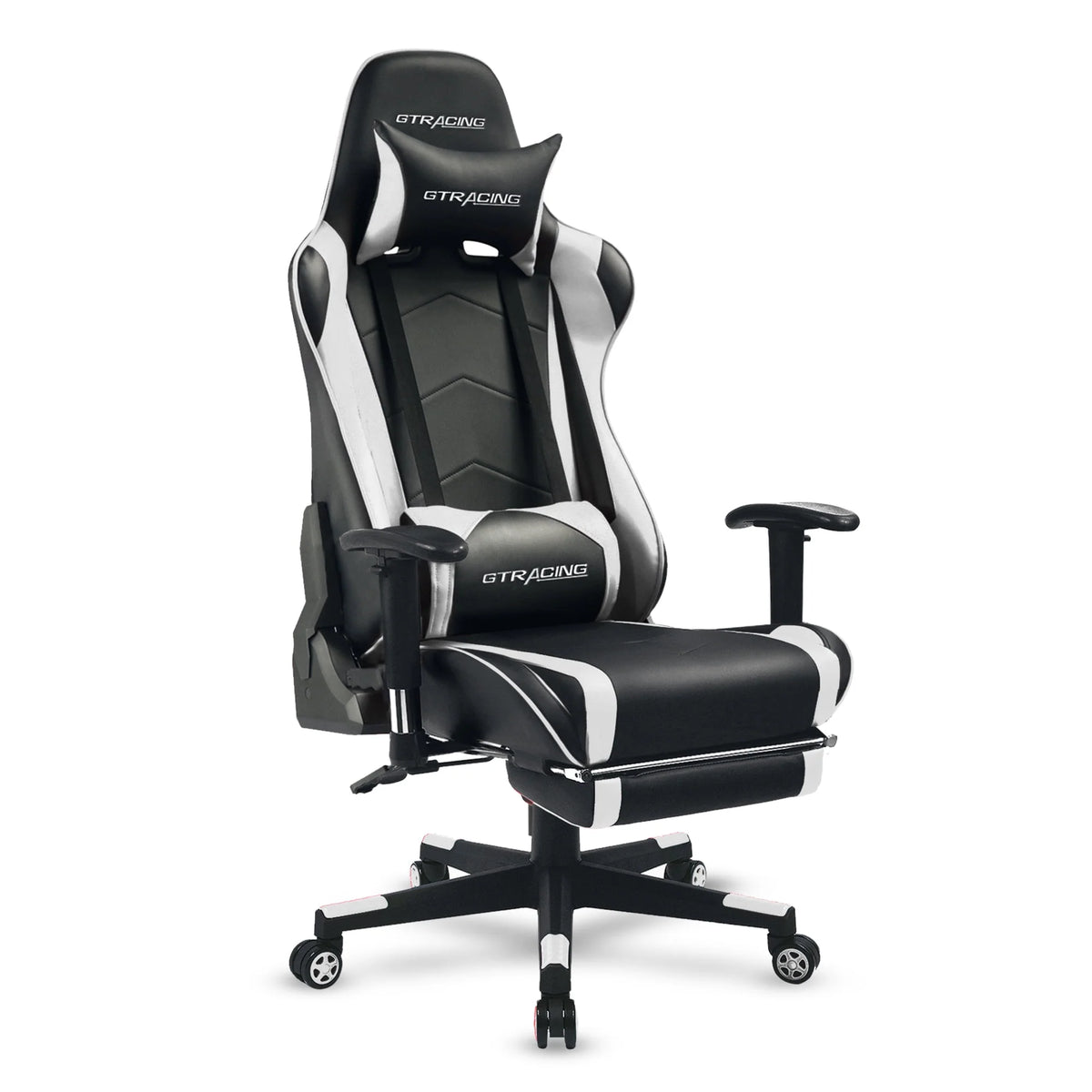 Red PU Leather Gaming Chair with Footrest Y117