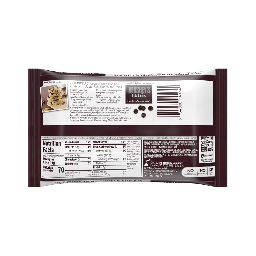 Sugar Free Chocolate Chips, 8 Ounces, 2 Pack V181