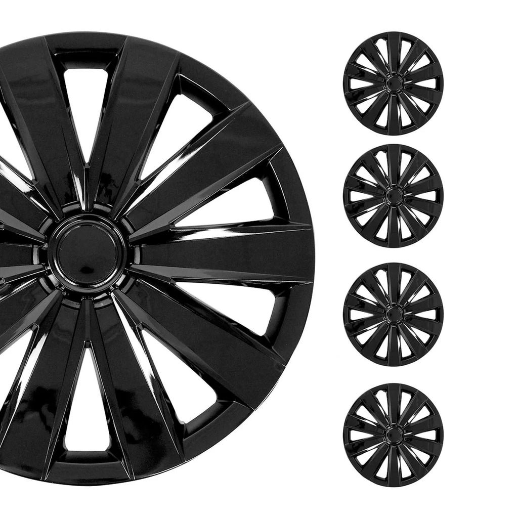 16 Wheel Covers Hubcaps 4Pcs Black Y417187