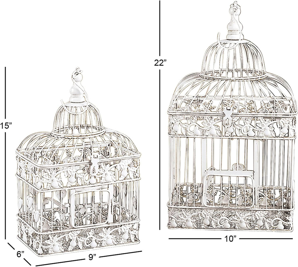 White Metal Birdcage W397
