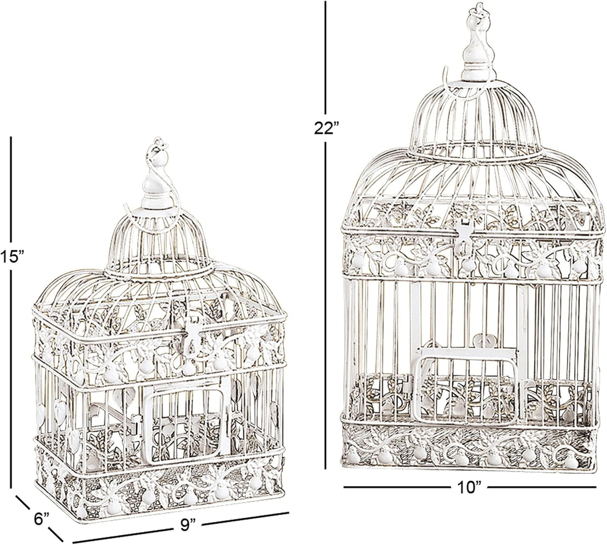 White Metal Birdcage W397
