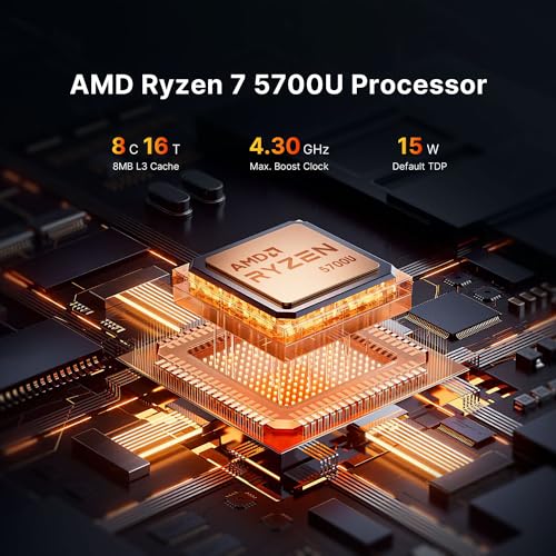 Mini Gaming PC AMD Ryzen 7 5700U 32GB RAM 1TB NVMe SSD Windows 11 Pro P9365