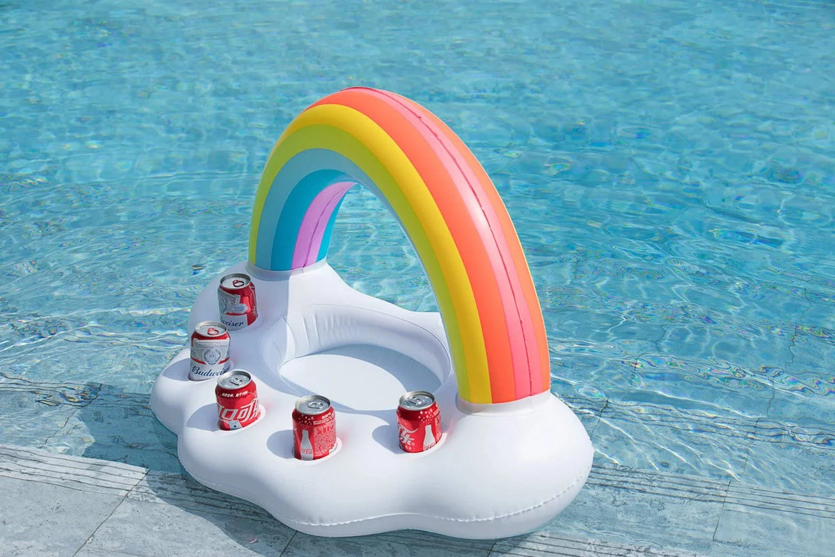 Inflatable Rainbow Cloud Drink Float Pool Cooler C276