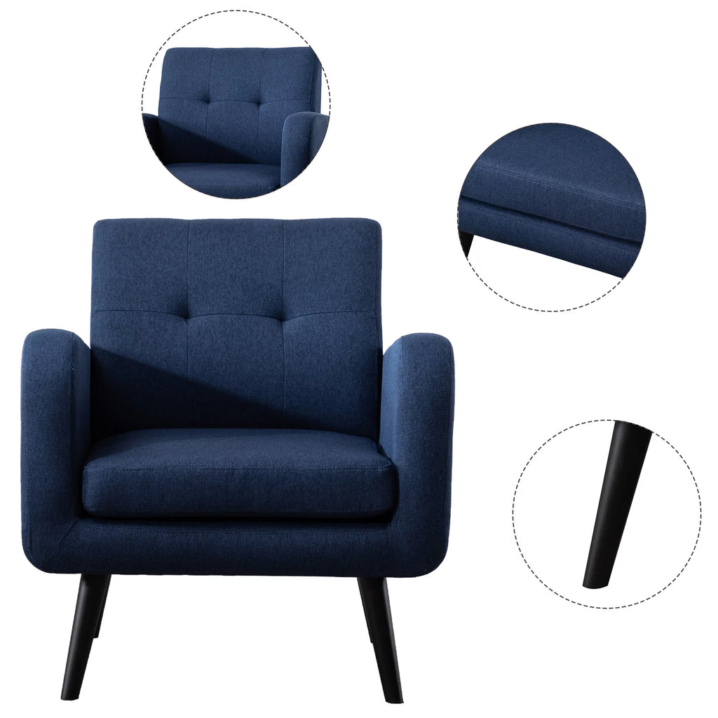 Blue Upholstered Accent Armchair G5604