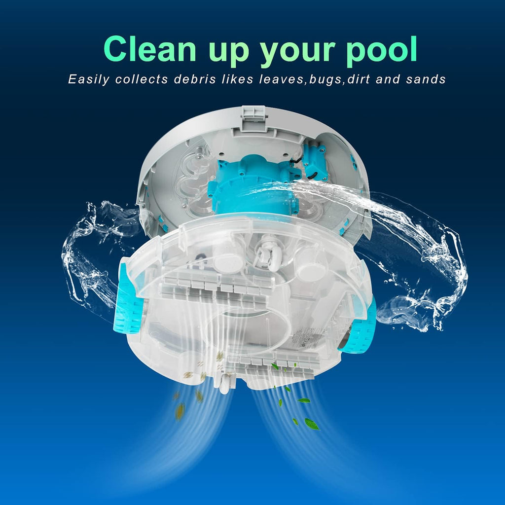 Cordless Automatic Pool Cleaner with Rechargeable Battery, IPX8 Waterproof Pool Robot G472385