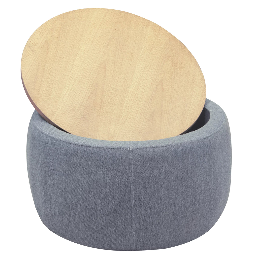 Dark Gray Round Storage Ottoman L812