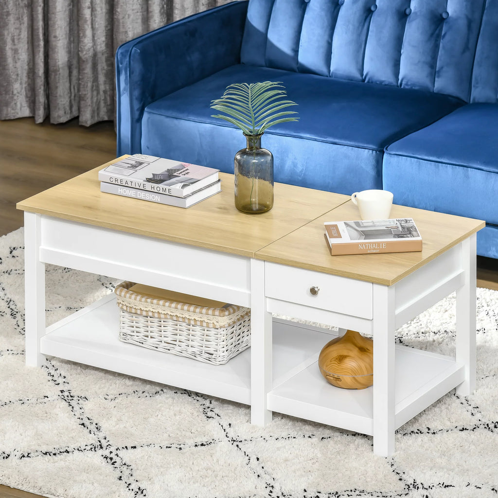 Oak Lift-up Coffee Table with Hidden Storage H56261