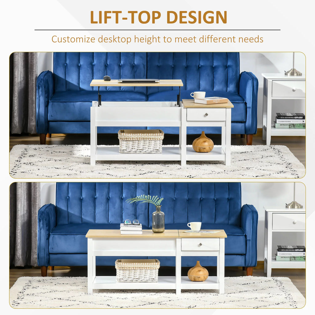 Oak Lift-up Coffee Table with Hidden Storage H56261