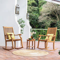 3-piece Teak Outdoor Rocking Chair Chat Set M1794