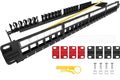 24 Ports 1U Blank Keystone Patch Panel with Rear Cable Management Panel E379160