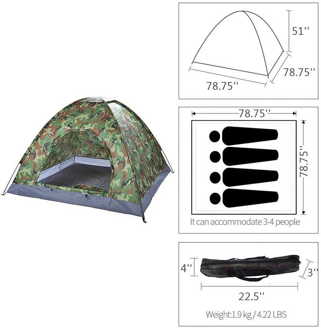Outdoor Waterproof Camping 3-4 Person Tent X456126