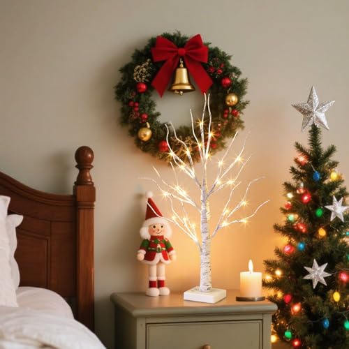 108 Led 8 Modes Lighted Birch Tree Y70122