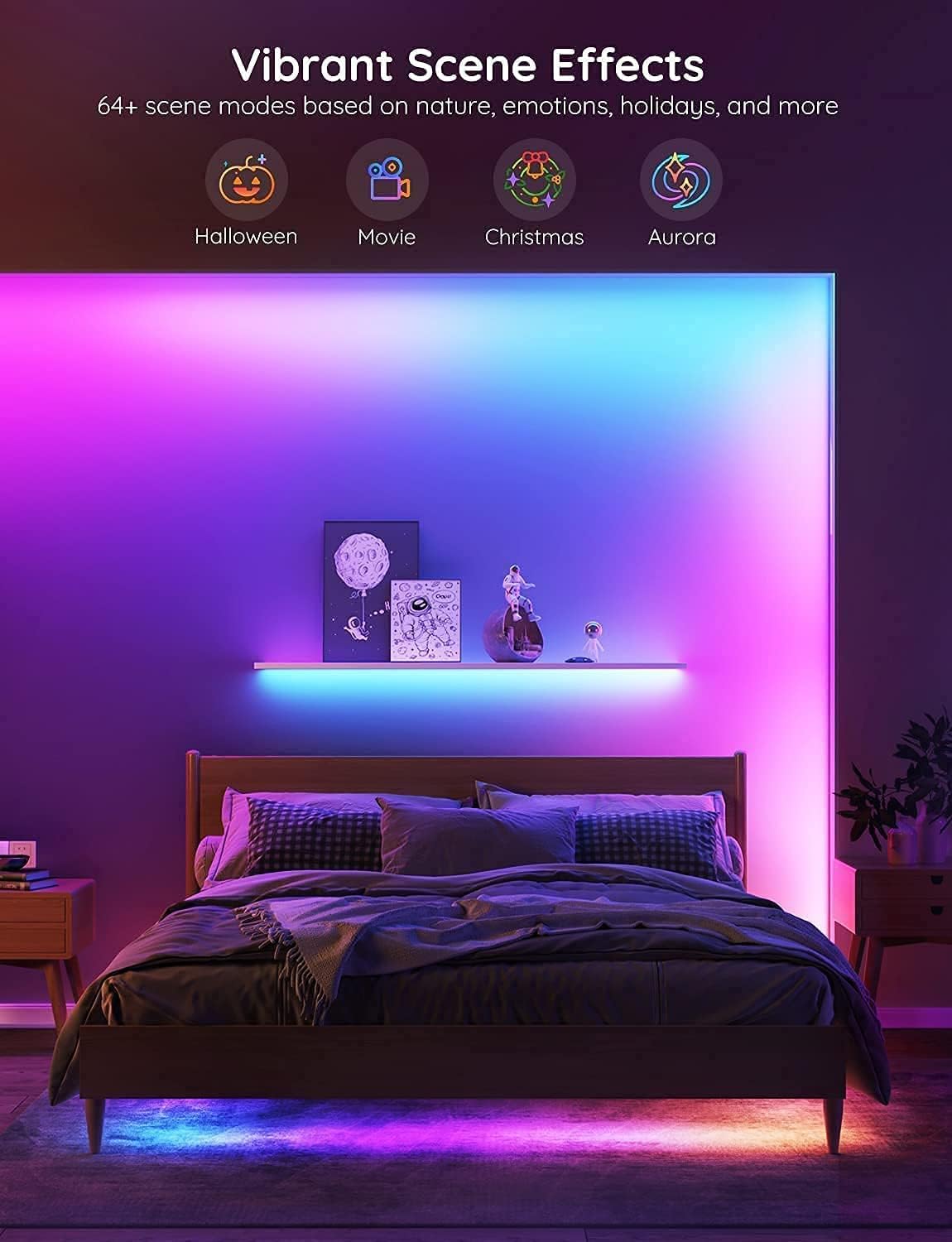 65.6ft RGBIC Smart WiFi LED Light Strip Pack of 2 U140