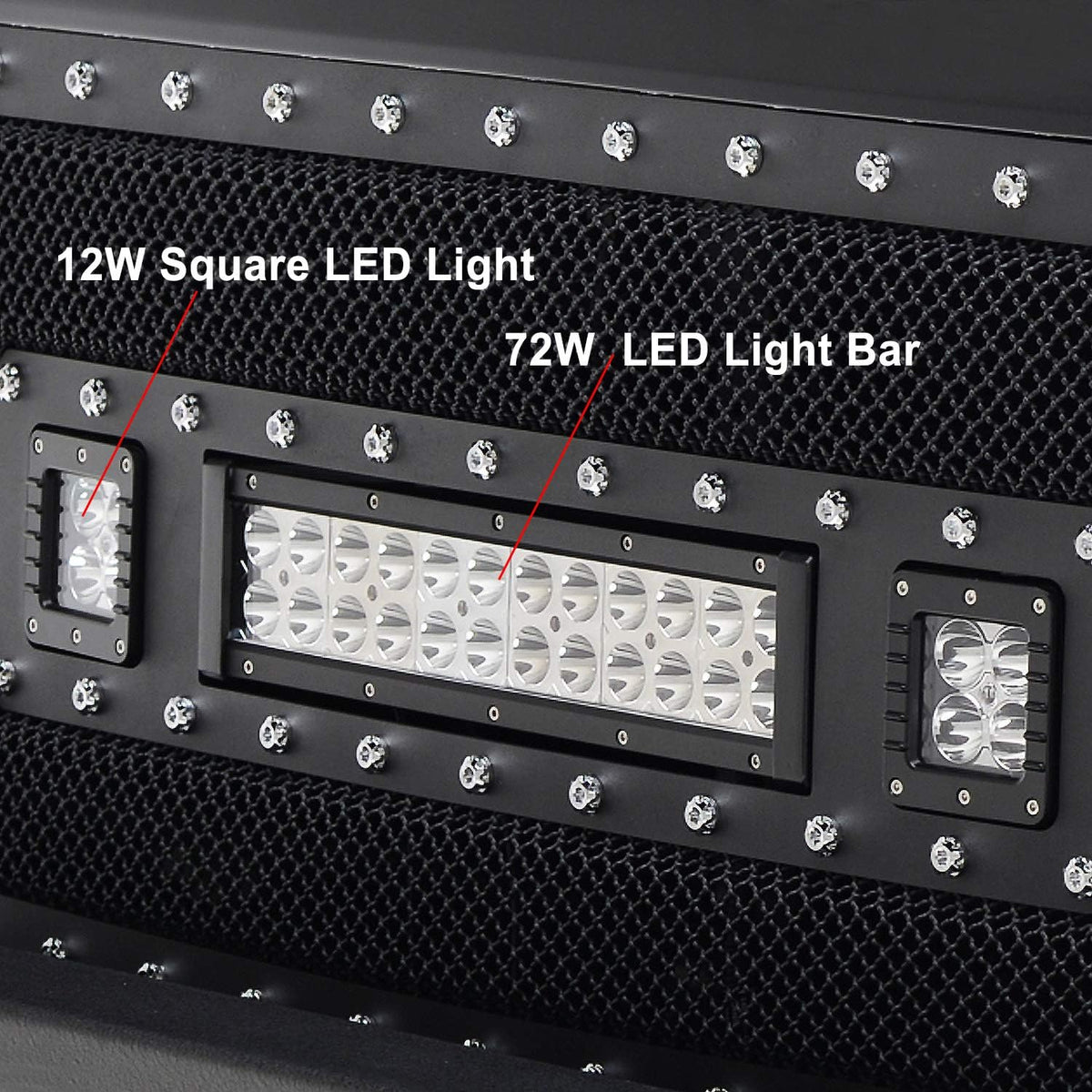 Rivet Stainless Steel Wire Mesh Grille With LED Lights Y37000