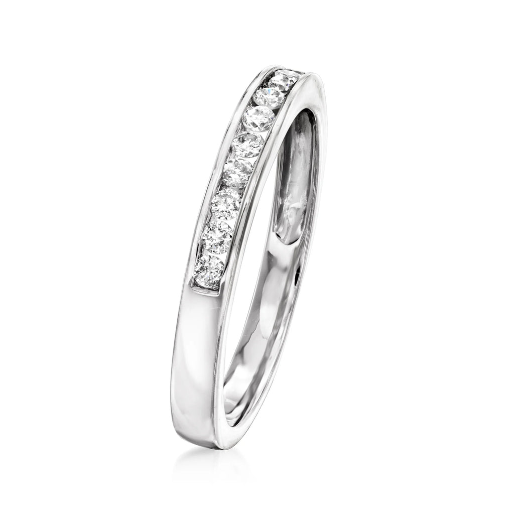 14kt White Gold Diamond Wedding Band O752