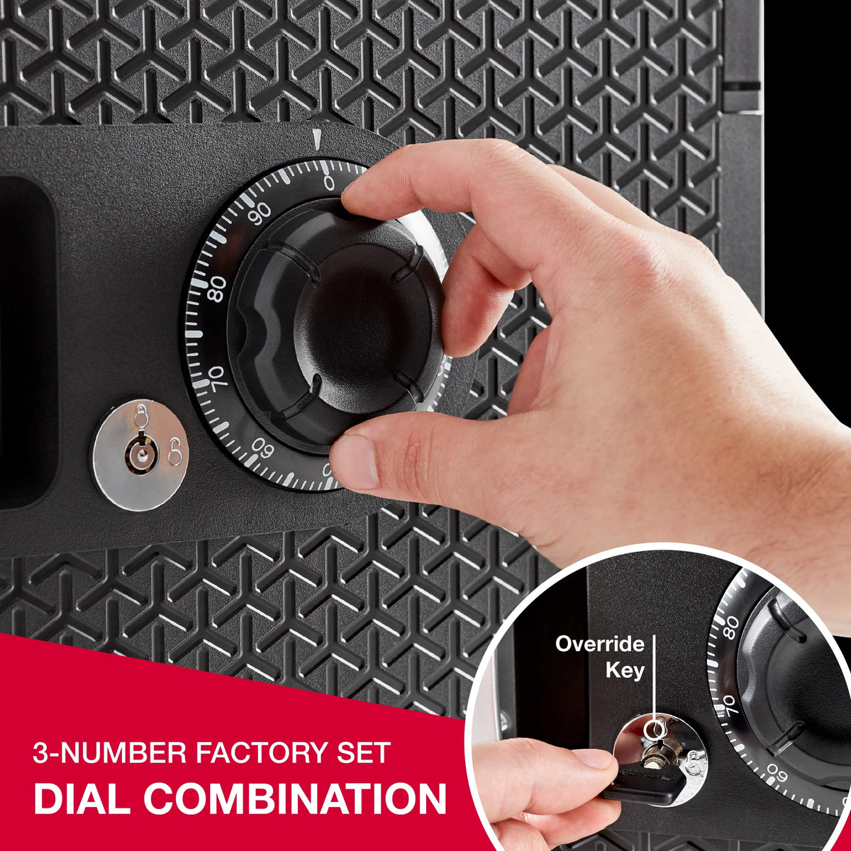 Fire-Resistant Water-Resistant Home Safe with Combination Lock and Override Key L41824