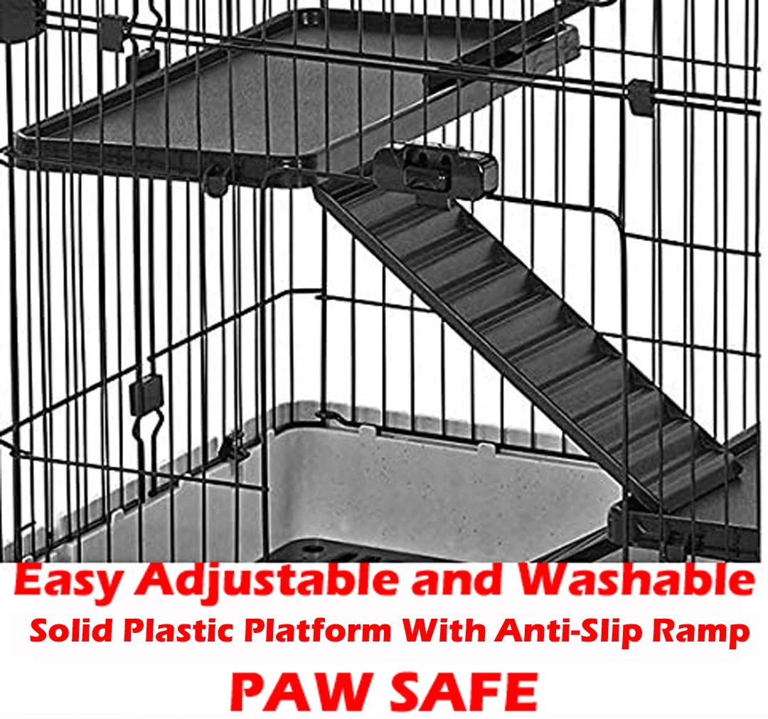 X-Large 43” 4-Story Indoor/Outdoor Rabbit Guinea Pig Hutch Cage with Washable Tray K8060