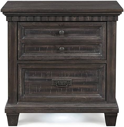 Solid Acasia Wood Nightstand in Smokey Gray Oak C4263