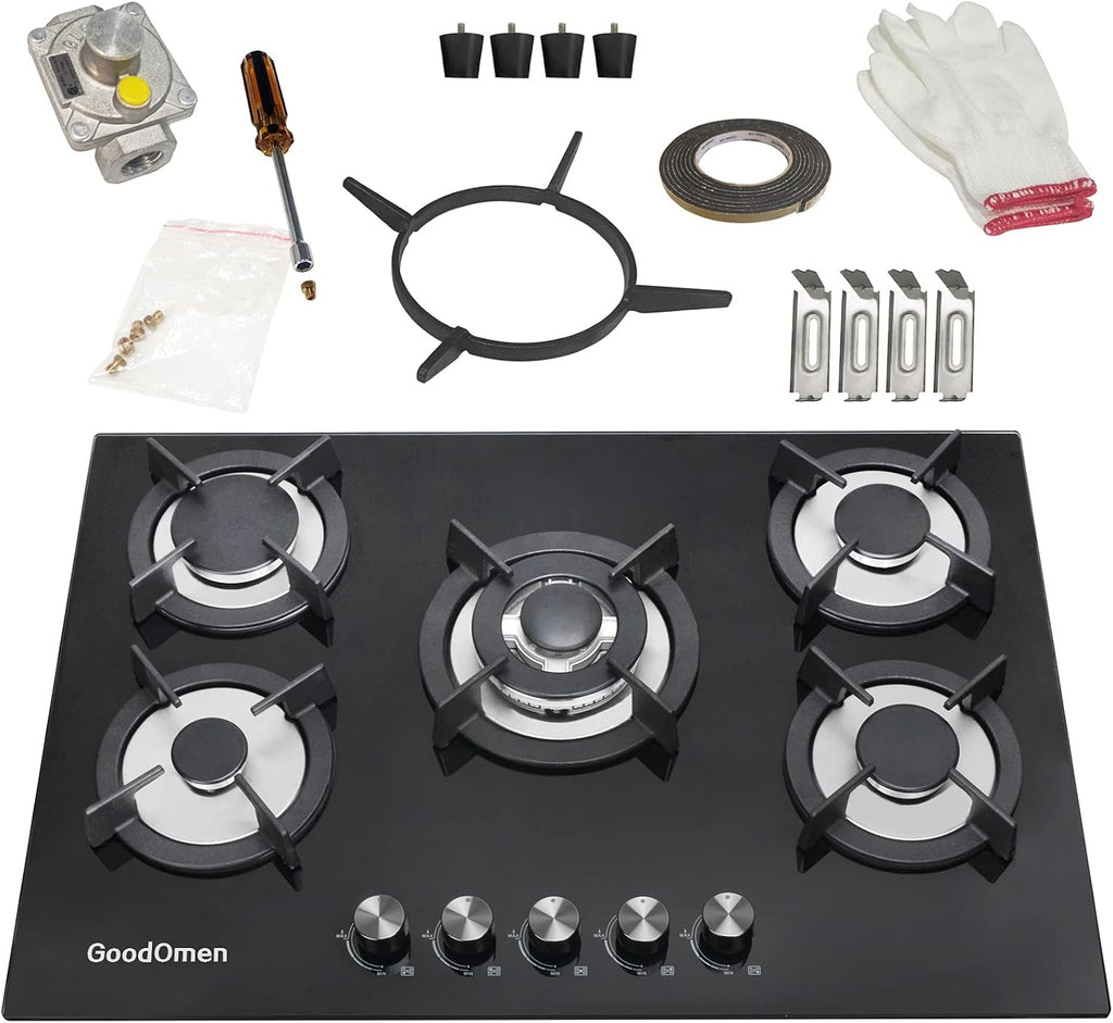 30 Inch 5 Burner Gas Cooktop with Cast Iron Grates R636