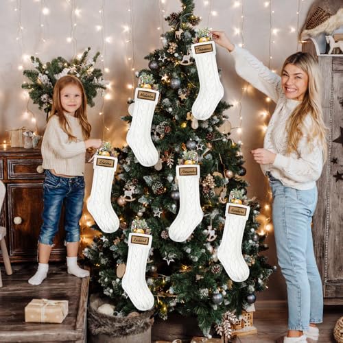 6 Pack 18in Large Knitted Christmas Stocking Set U42935