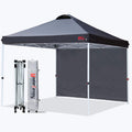 Pop Up Canopy Tent with 1 Sidewall (10'x10', Black) Z713