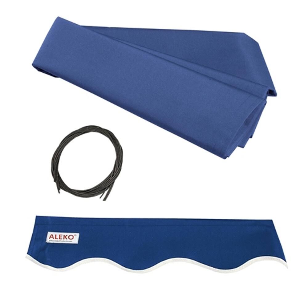 13 x 10 ft. Black Frame Retractable Patio Canopy Awning Blue W161614