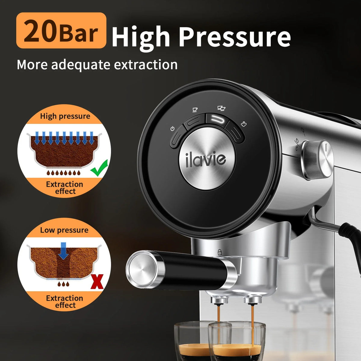 20 Bar Espresso Machine with Milk Frother Q465