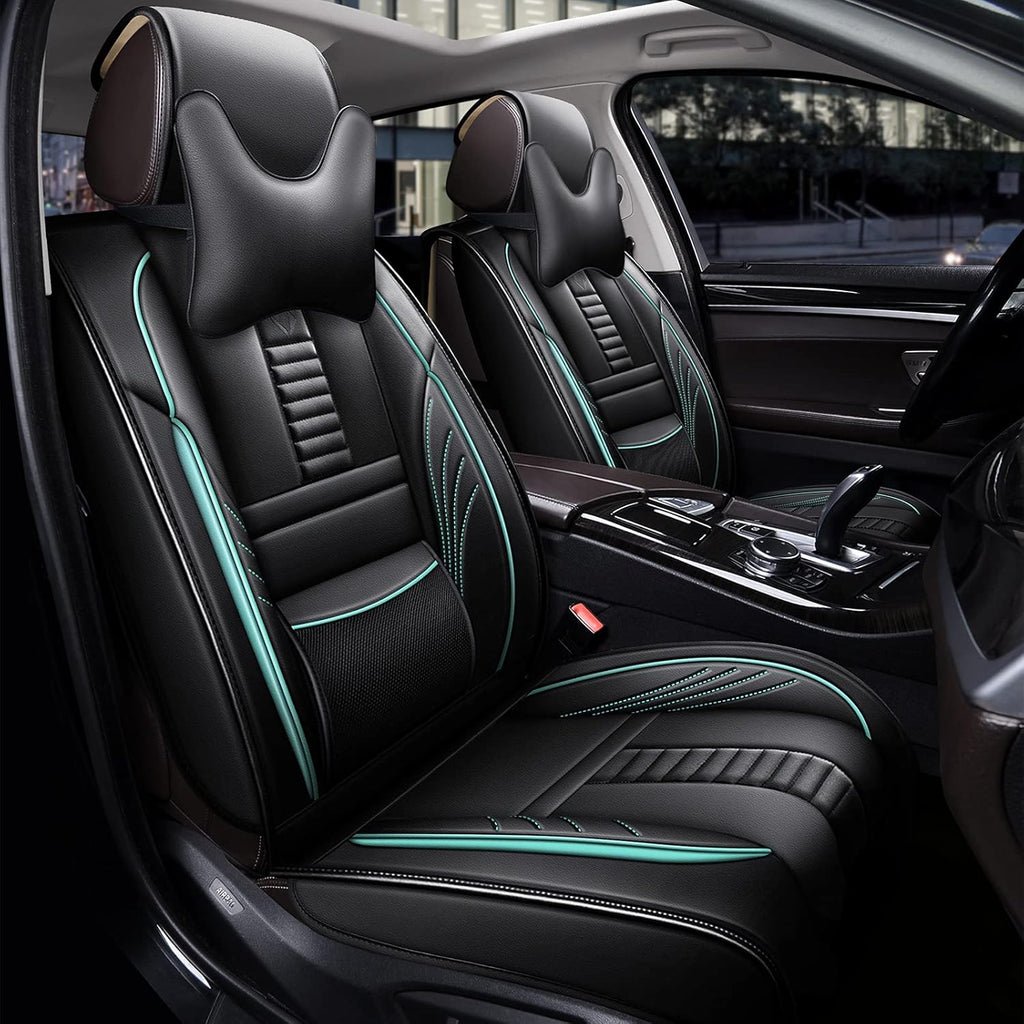 Grey Leather Car Seat Cover Full Set for 5 Seats E8902
