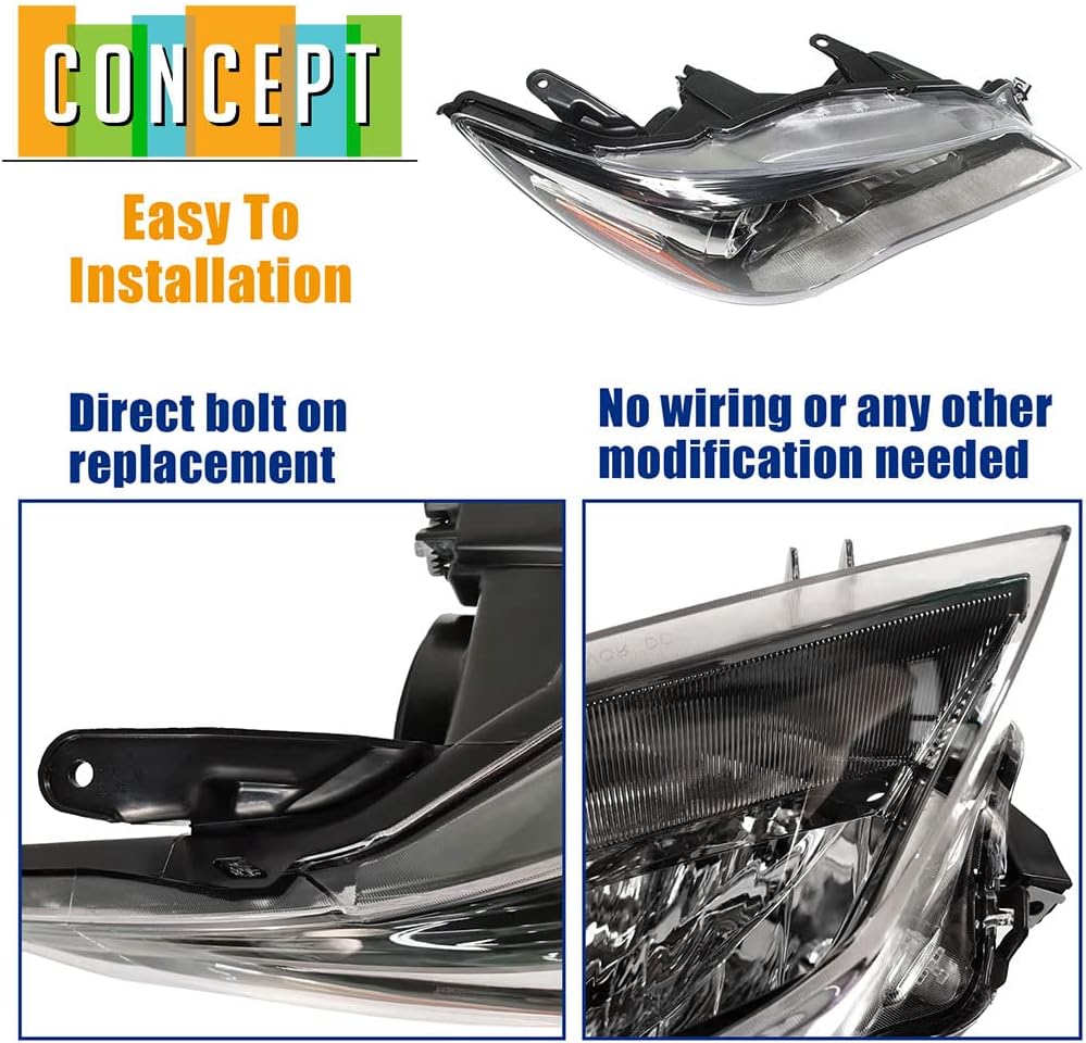Black Housing Headlights Driver & Passenger Side S672712