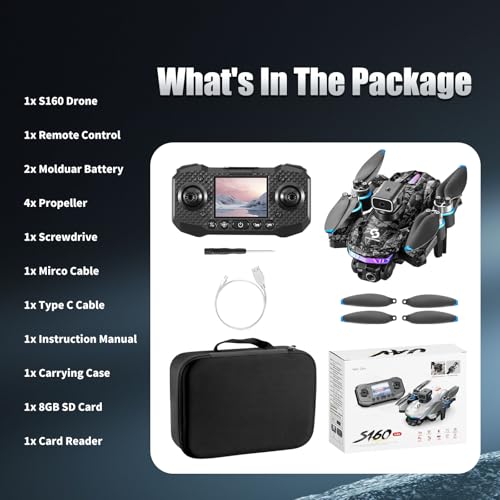 Drone with Camera 1080P RC Drone with Flashing Lights W78863