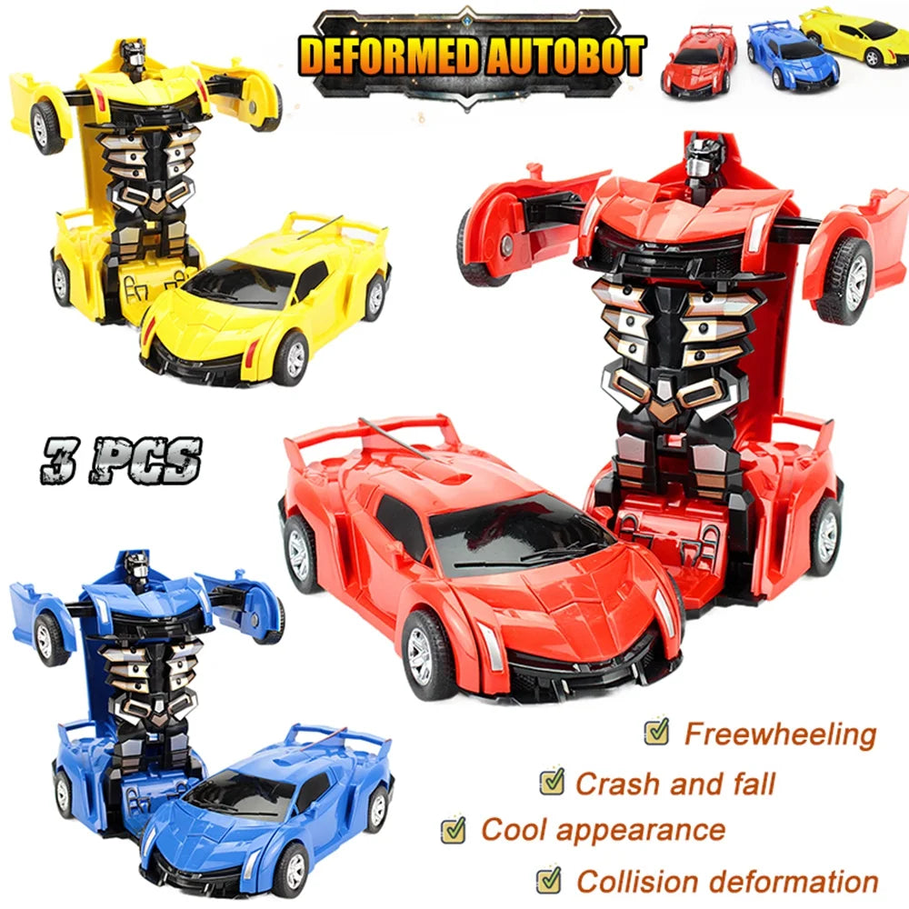 3 Pack Transforming Robot Car Toy S76511