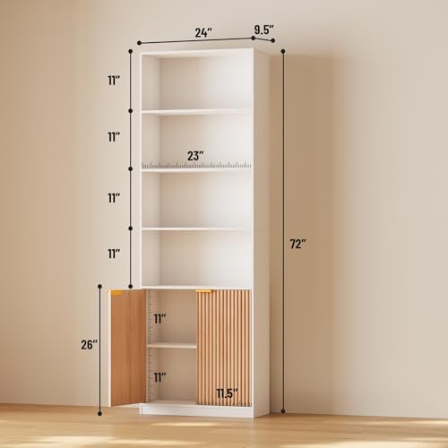 72" Tall 7 Tier Bookcase with Doors C504755