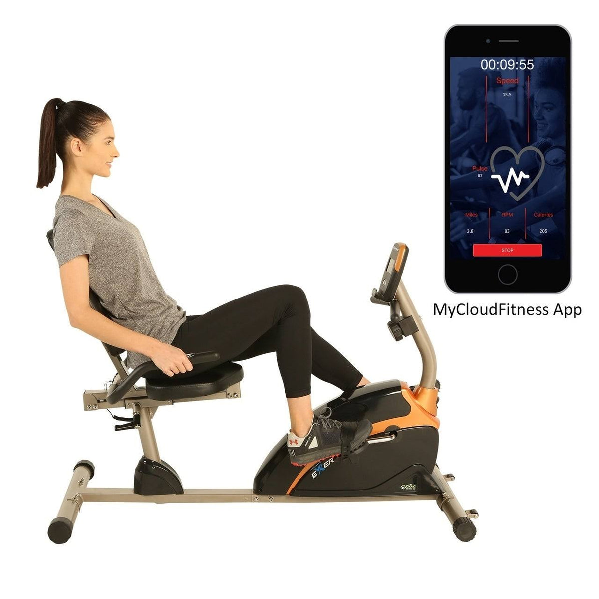 High-Capacity Recumbent Bike with Bluetooth O8954