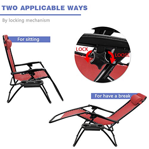 Blue Zero Gravity Chair Set of 2 with Cup Holder I1639