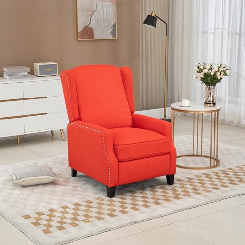 Red Adjustable Wingback Recliner Chair W648534