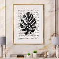 Palm Leaf Painting on Canvas Gold Floater Frame 40x22 G419