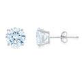 18k White Gold Blue Simulated Diamond Stud Earrings C3805