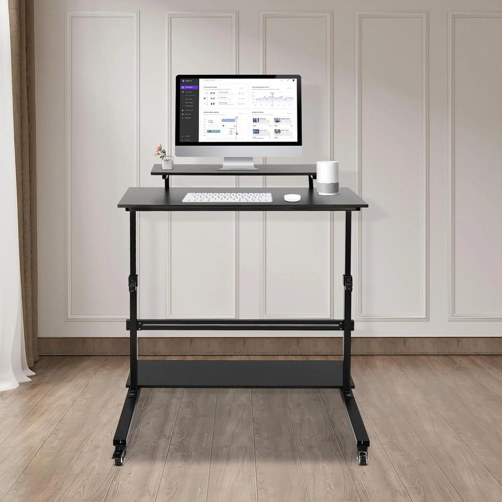Height Adjustable Rolling Computer Desk N84780