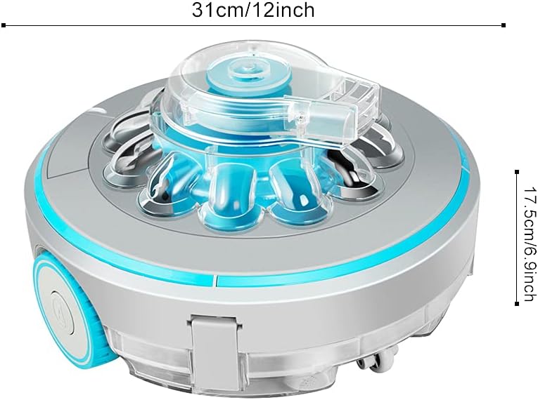 Cordless Automatic Pool Cleaner with Rechargeable Battery, IPX8 Waterproof Pool Robot G472385