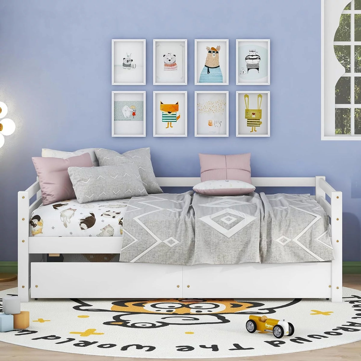 White Daybed with 2 Storage Drawers W515108